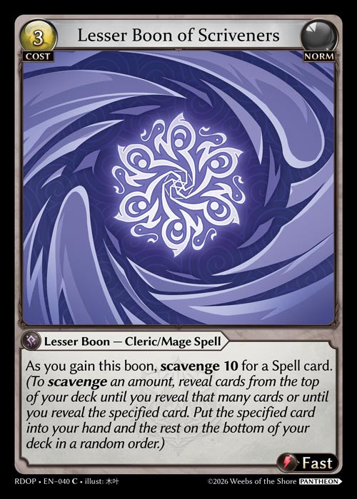 RDOP-040 Lesser Boon of Scriveners