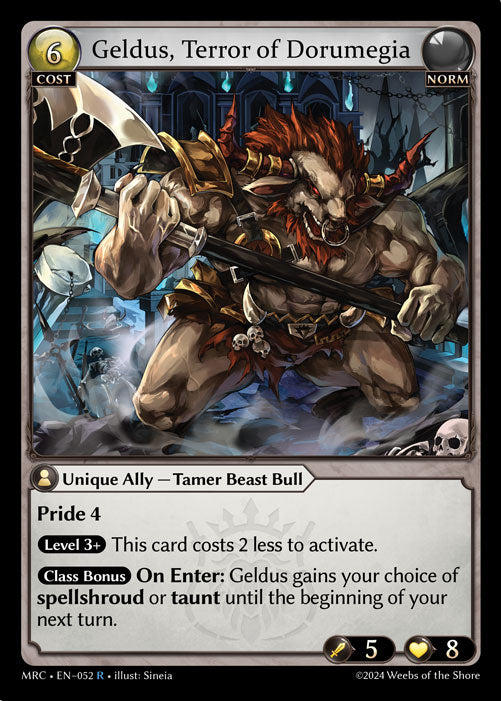 MRC-052 Geldus, Terror of Dorumegia