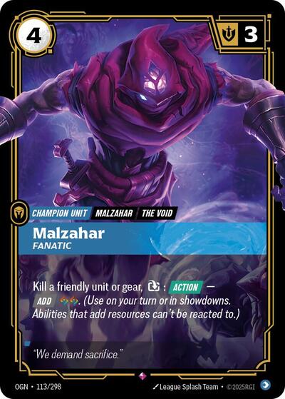 OGN-113 Malzahar - Fanatic R