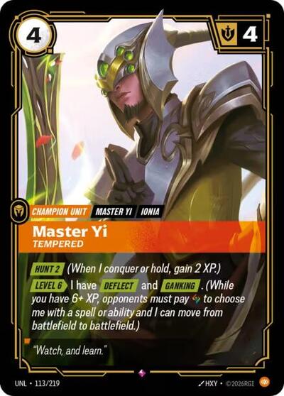 UNL-113 Master Yi - Tempered R