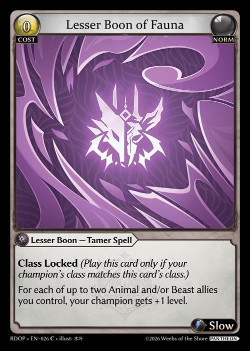 RDOP-026 Lesser Boon of Fauna
