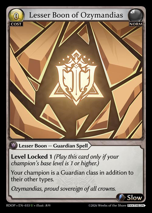 RDOP-033 Lesser Boon of Ozymandias