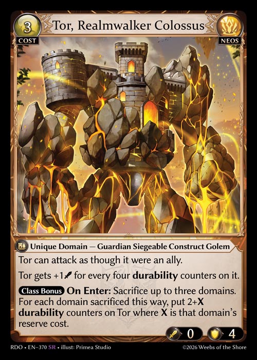 RDO-370 Tor, Realmwalker Colossus