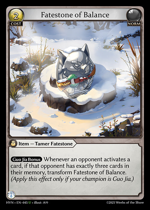 HVN-045 Fatestone of Balance – Apex Player's Guild