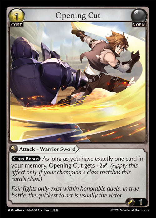 DOA-100 Opening Cut