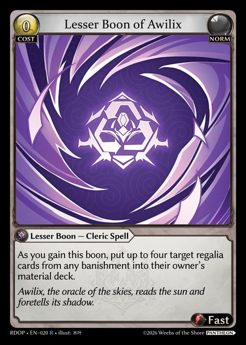 RDOP-020 Lesser Boon of Awilix