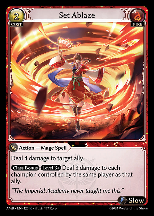 AMB-120 Set Ablaze