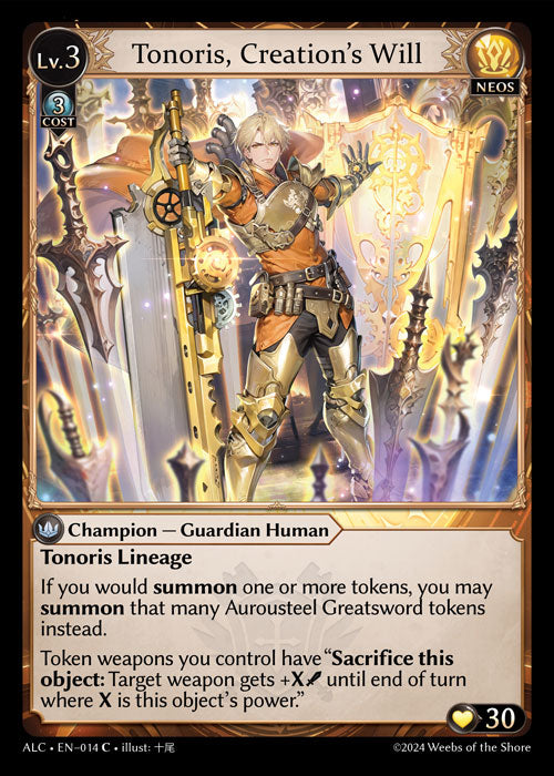 ALC-014 Tonoris, Creation's Will
