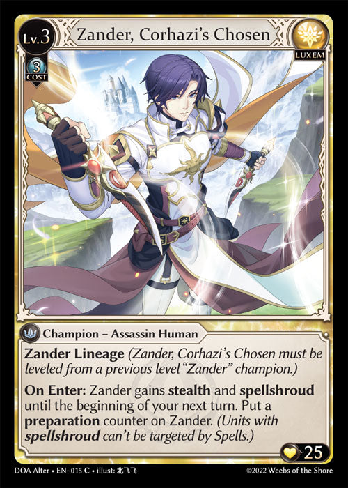 DOA-015 Zander, Corhazi's Chosen