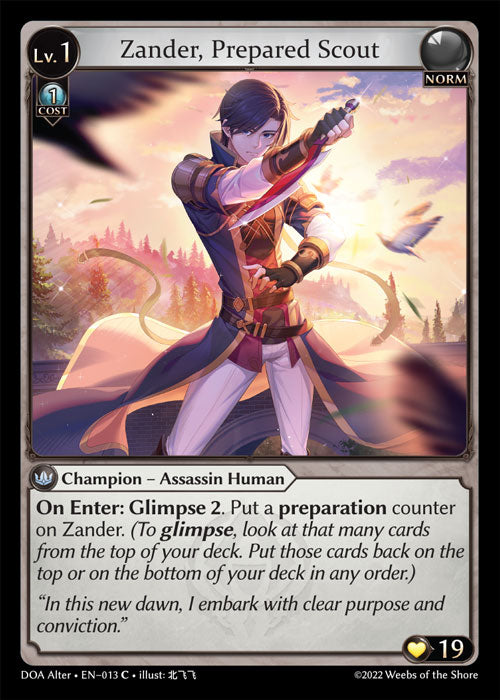 DOA-013 Zander, Prepared Scout